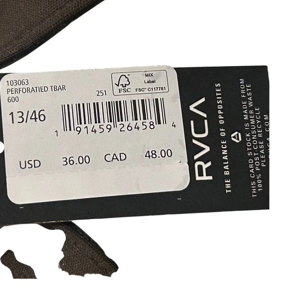 RVCA Perforated‎ TBar Mens Flip Flops Olive Green Brown Sandals 103063 Size 13